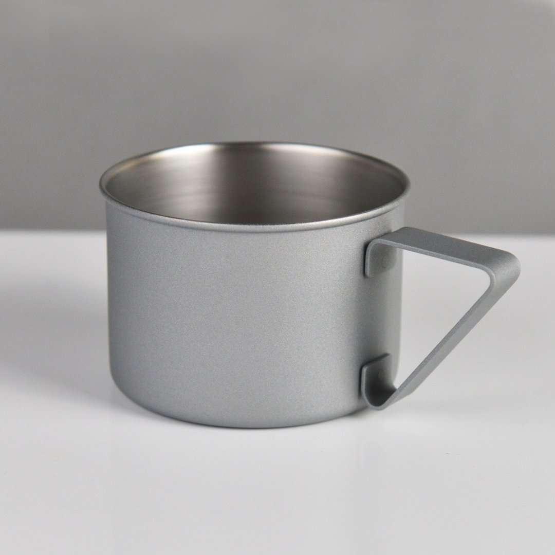 【绝版品】日本高桑elfin 不锈钢经典户外马克杯-370ml-灰色 - 露营用品 - 不锈钢 