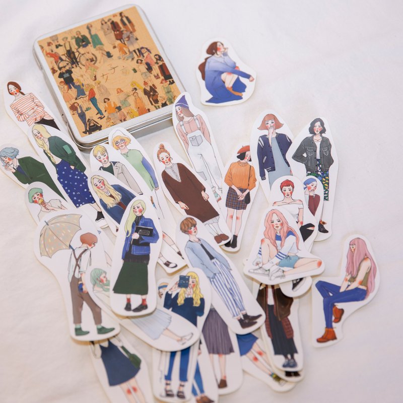好日女孩 30入贴纸组 - 贴纸 - 纸 多色