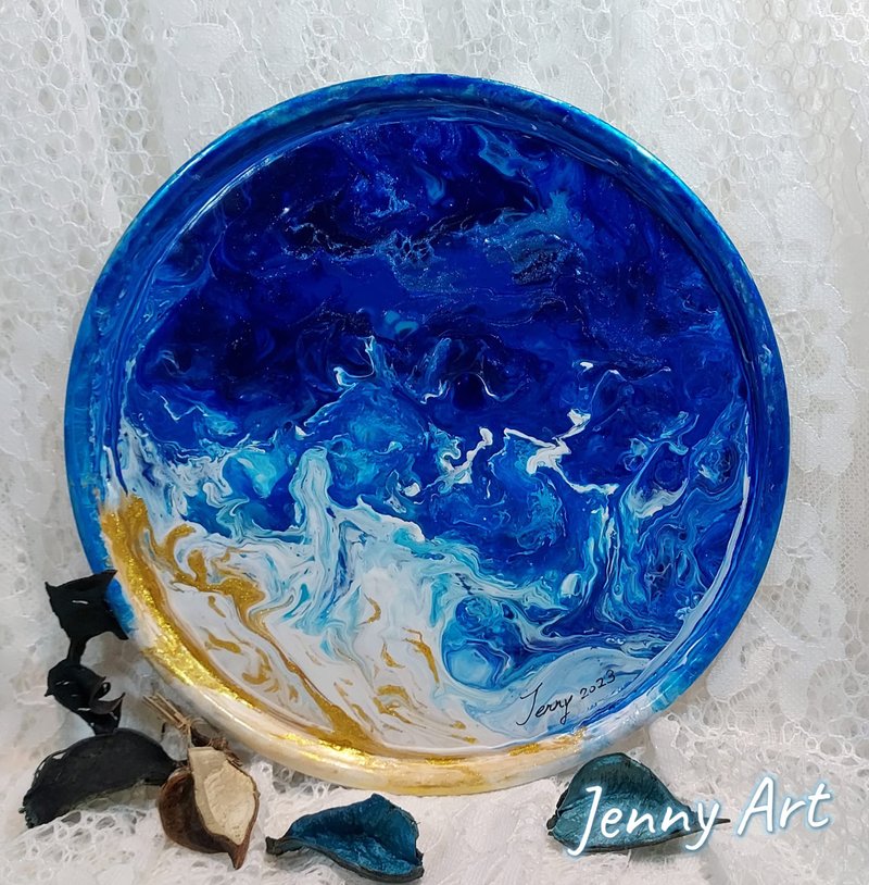 【金灿蓝】 16cm 抽象画 画作 挂画 居家摆设 居家生活 压克力画 - 海报/装饰画/版画 - 其他材质 蓝色