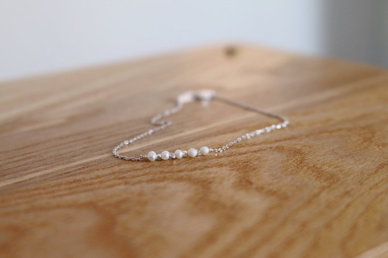 六月诞生石 手链 纯银 珍珠 - 过程 - - 手链/手环 - 银 银色