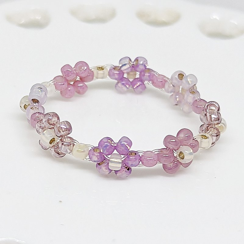 串珠 编织  花  戒指 - 戒指 - 其他材质 紫色