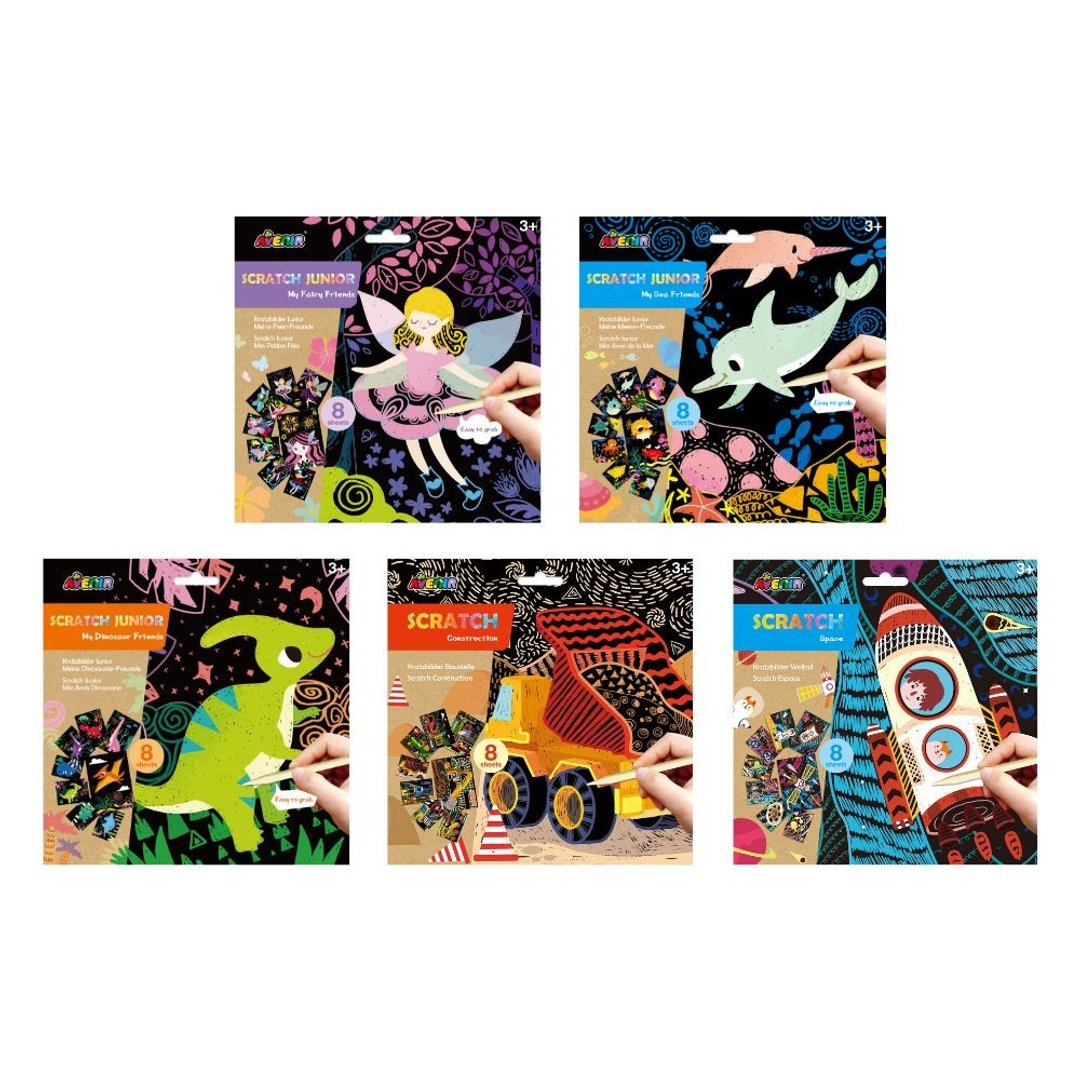 【德国Avenir Kids】趣味刮画入门 - 美人鱼伙伴/恐龙伙伴 - 玩具/玩偶 - 纸 多色