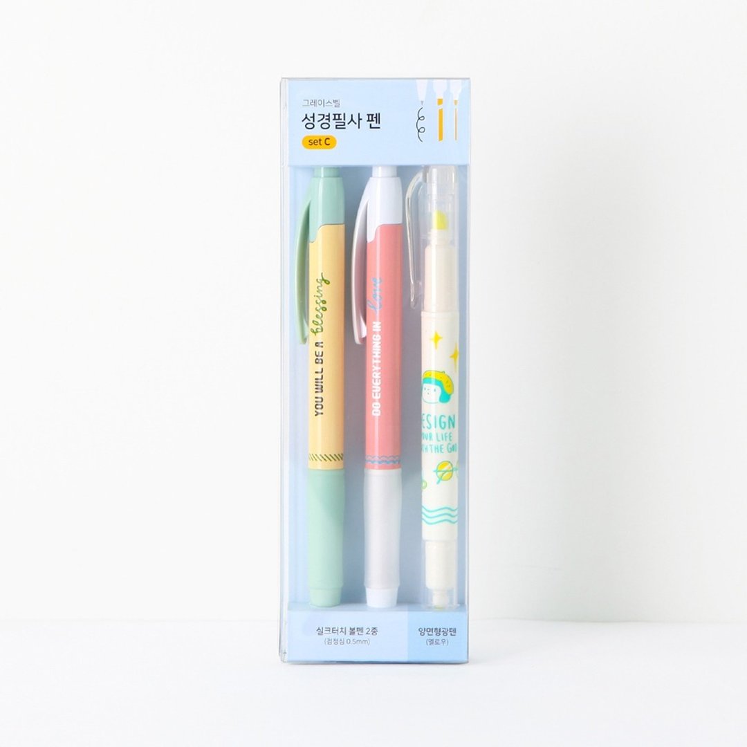 Hello Jane 啰・珍系列 Simple Line系列 笔记专用套组 SET C - 圆珠笔/中性笔 - 塑料 