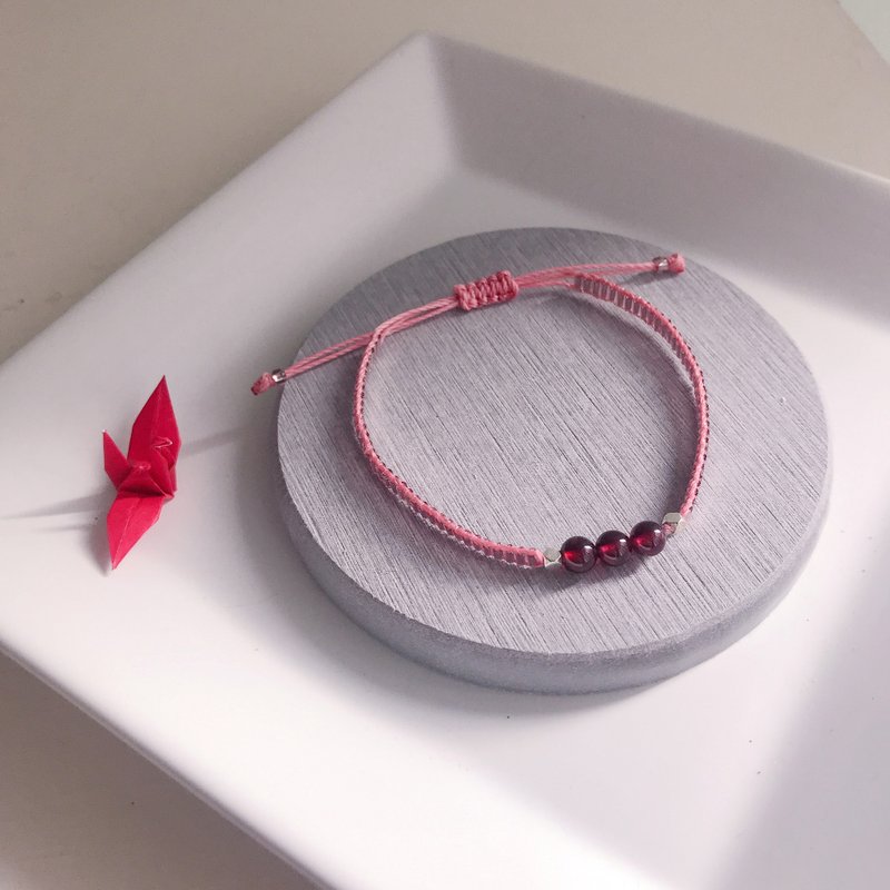【水晶手链】丝绒之吻 et 红石榴 - 手链/手环 - 水晶 红色