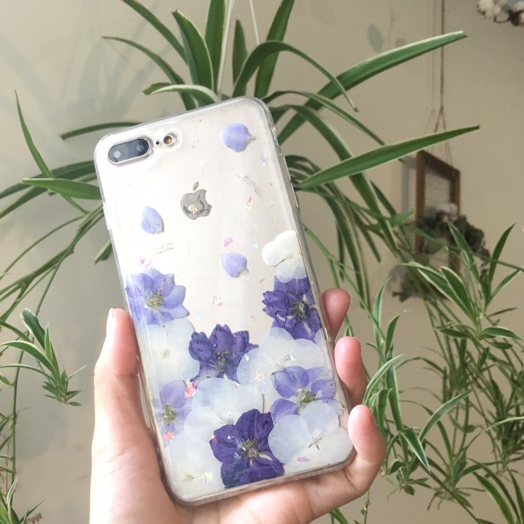 想入飞飞(梦幻紫版):: 梦幻浪漫压花手机套iphone - 手机壳/手机套 - 植物．花 紫色