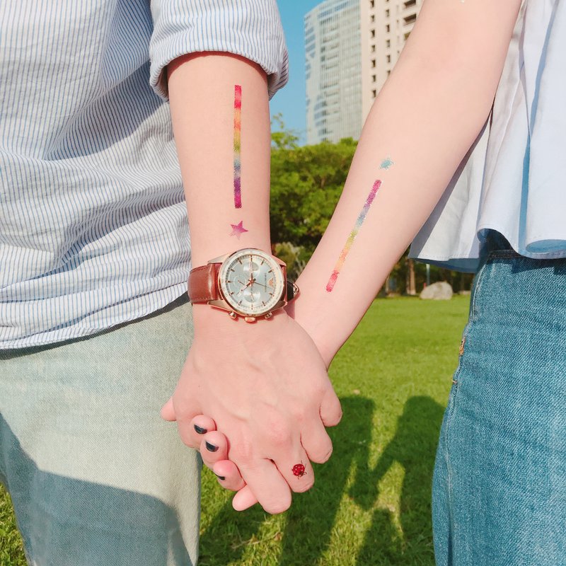 LGBT 彩虹寶石-2入紋身貼紙 原創手繪設計 | 手帳貼紙 - 纹身贴 - 纸 多色