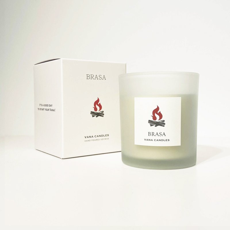 【出清特卖】天然大豆蜡香氛蜡烛 营火复刻版-木质暖香 200g - 蜡烛/烛台 - 蜡 红色