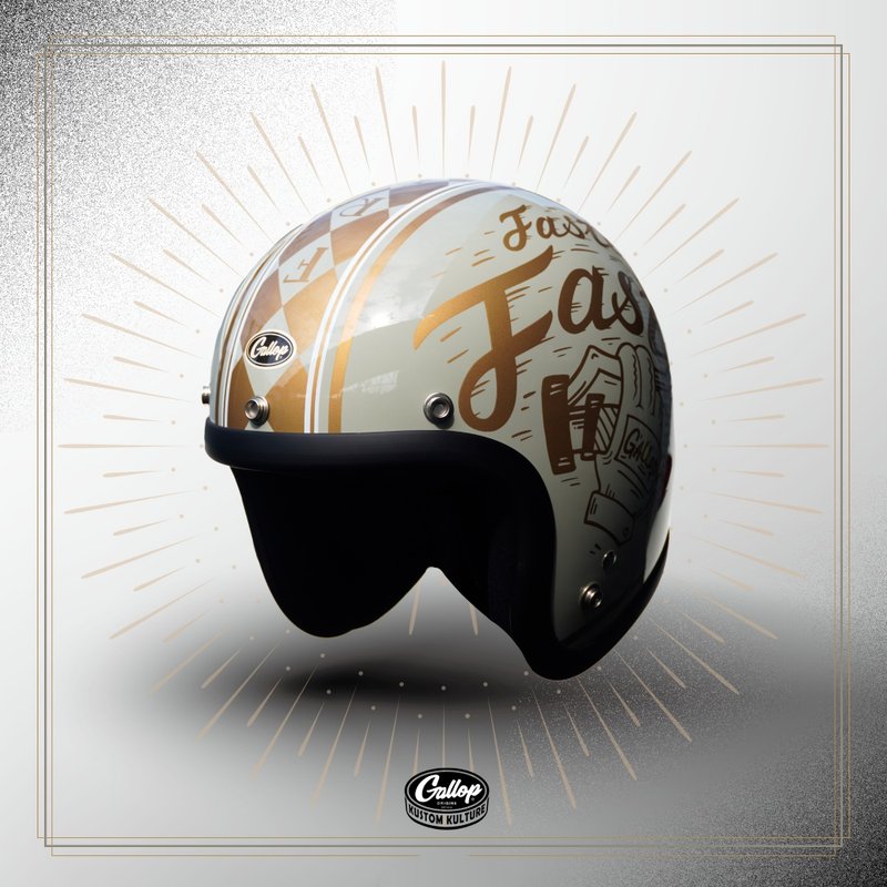 GALLOP Freedom Racer HELMET 自由赛车手 3/4 半罩安全帽 水泥绿 - 安全帽 - 其他材质 