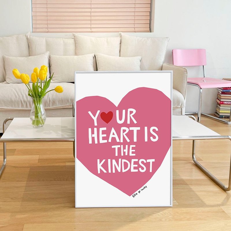 艺术印刷/粉红心/插画海报A3,A2 - 海报/装饰画/版画 - 纸 粉红色