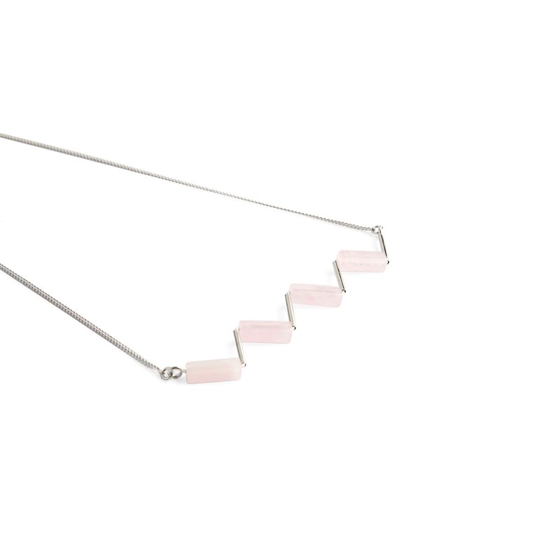 | L'EAU 2 | 玫瑰石英锯齿项链 - 项链 - 宝石 粉红色