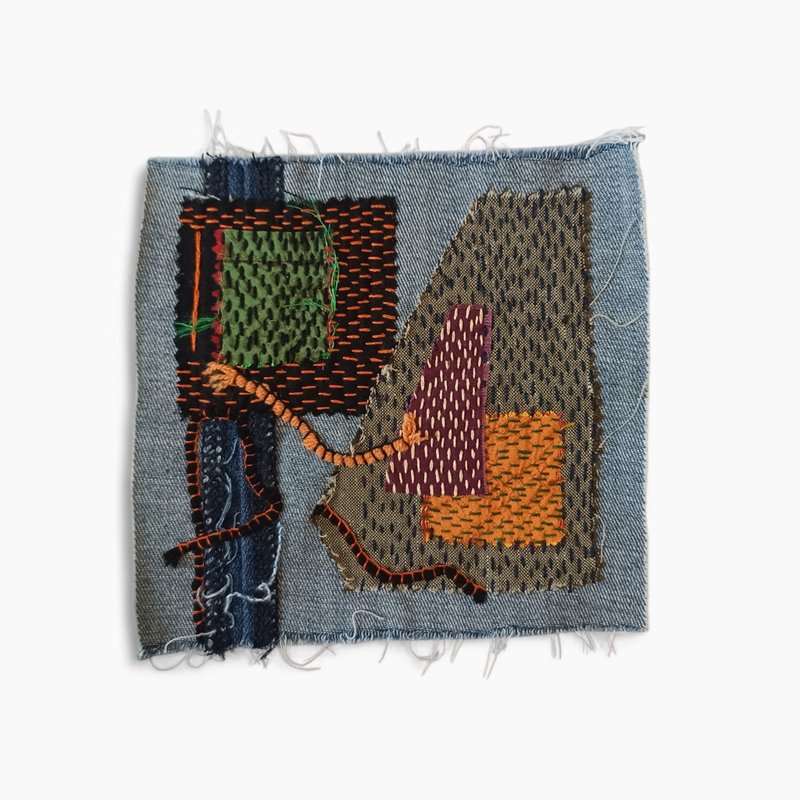 升级改造的牛仔布贴片，附刺子缝线－可见修补。 - 编织/刺绣/羊毛毡/裁缝 - 棉．麻 