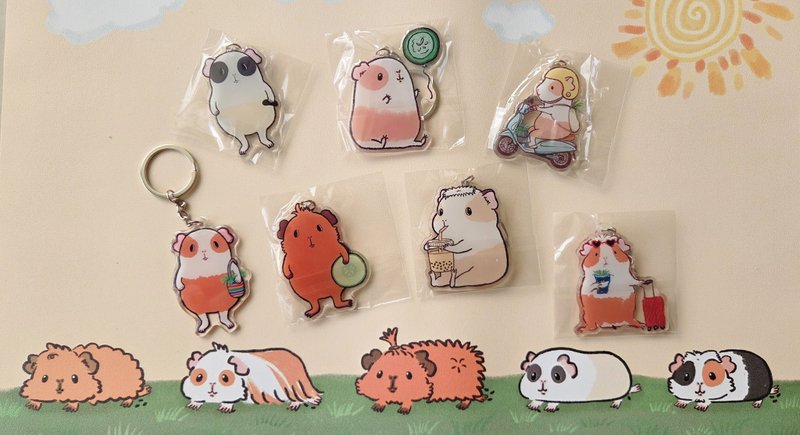 天竺鼠压克力吊饰 - 吊饰 - 压克力 多色