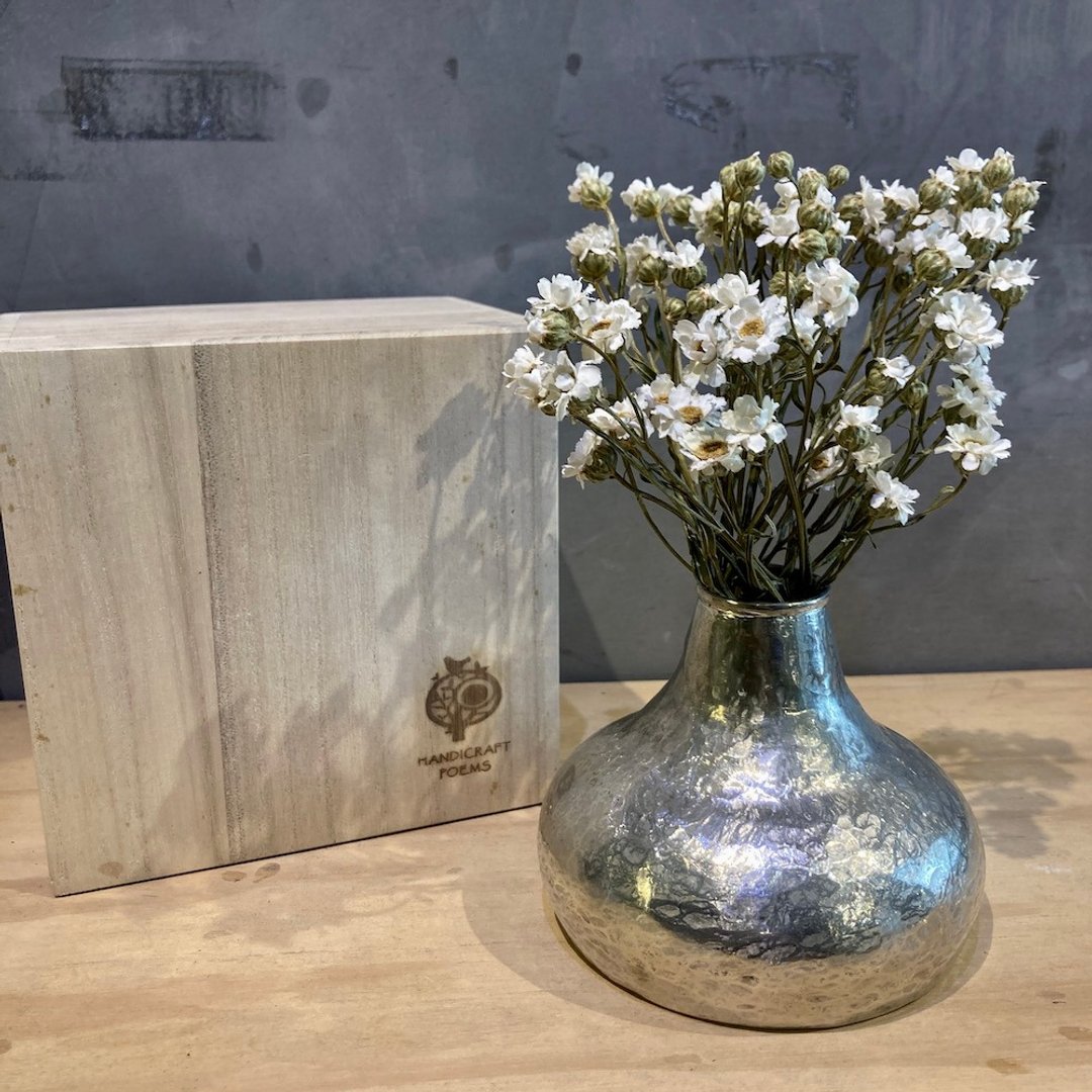 纯锡倒碗形小花器单品/一花一世界/青冶金工手作锻打纯锡艺术花器 - 花瓶/陶器 - 其他金属 