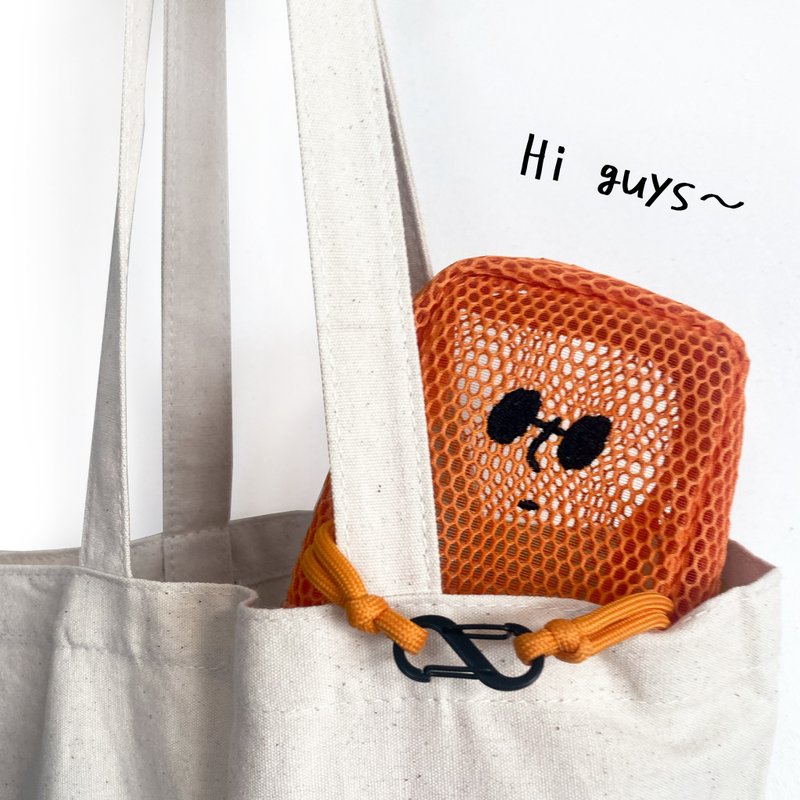 【Mesh Buddy Bag】透视网布收纳包 ( 共五色 ) - 化妆包/杂物包 - 聚酯纤维 橘色