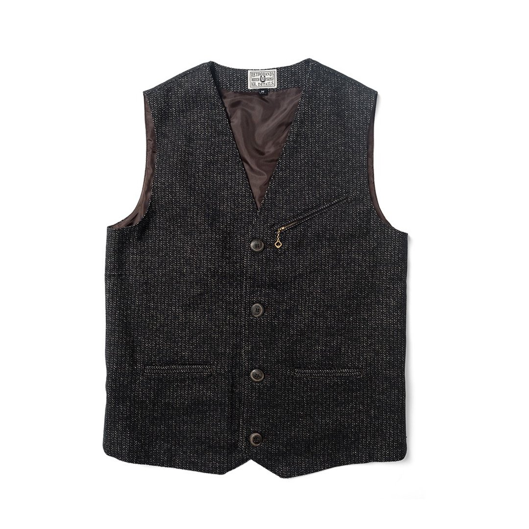 Mr. Swallow Vest - 人字纹 Herringbone - 男装背心 - 棉 
