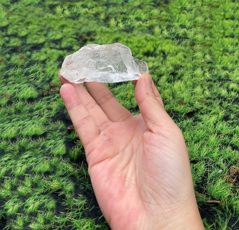 精选天然冰透几何大白水晶原石 净化磁场 疗愈 改善运势 办公室 - 摆饰 - 水晶 白色