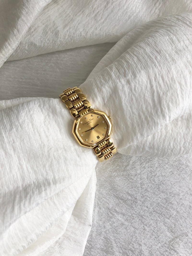 【日本直送 名牌二手包】Christian Dior 腕表 金色 八角形 vintage 古董 5sckwy - 女表 - 其他材质 金色