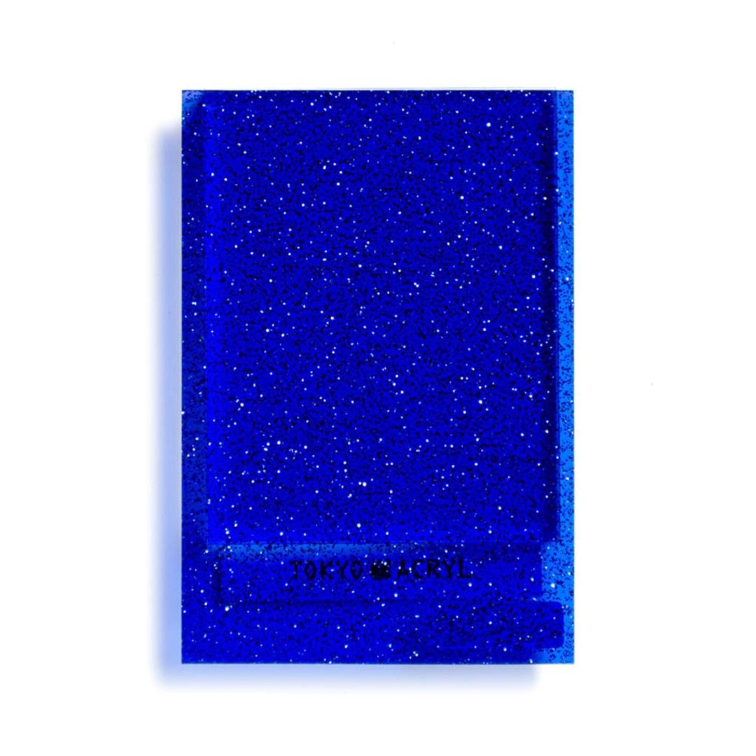 Acrylic board / Art / Blue transparent / Glitter / 3mm / Postcard size - 零件/散装材料/工具 - 压克力 蓝色