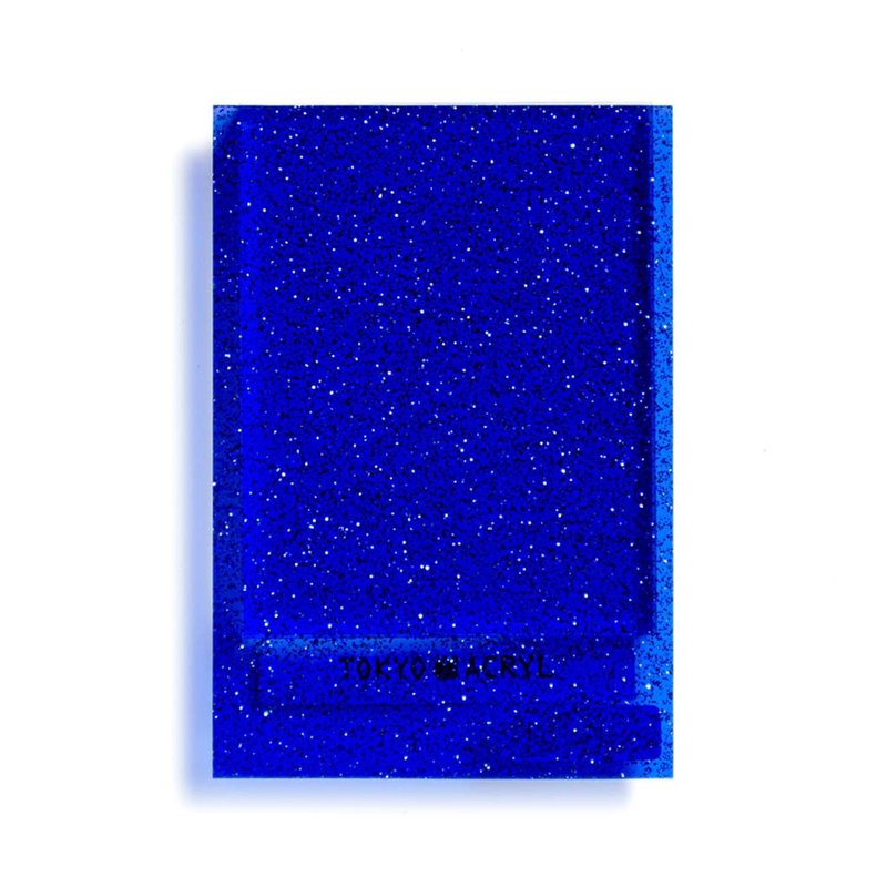 Acrylic board / Art / Blue transparent / Glitter / 3mm / Postcard size - 零件/散装材料/工具 - 压克力 蓝色