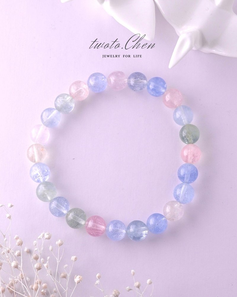 丨严菜单品丨粉嫩摩根石丨提升人缘及人气的最佳选择 - 手链/手环 - 水晶 粉红色