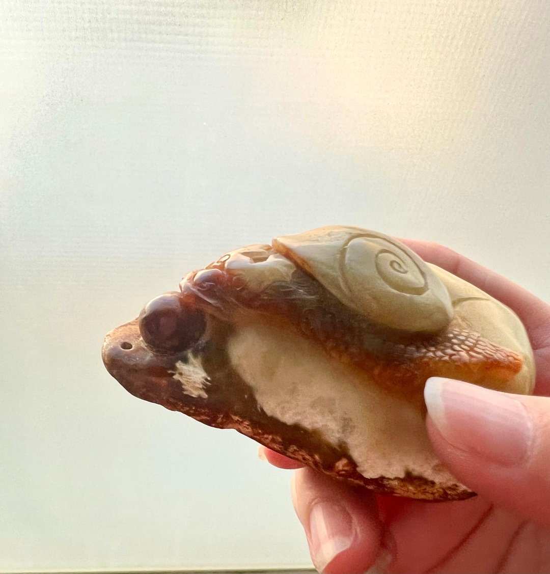 安家-天然玉石王籽料蜗牛摆件/安居乐业/收藏/新家/礼物 - 摆饰 - 玉石 黄色