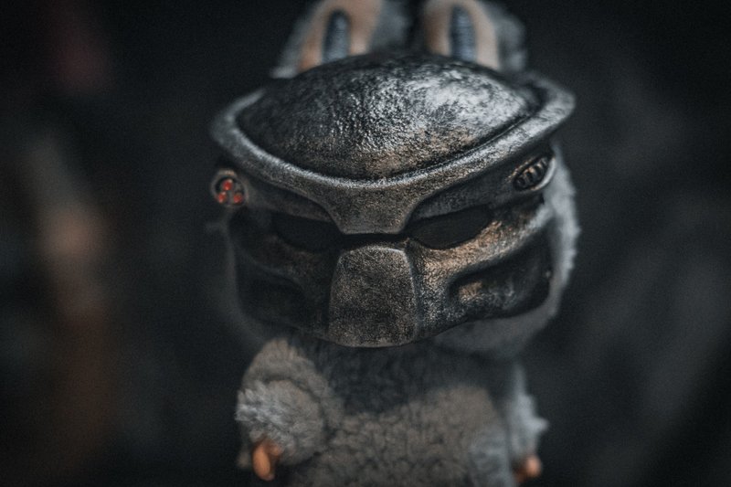 Labubu面具铁血战士 Predator 面罩配件, Labubu Predator Mask - 玩偶/公仔 - 树脂 银色