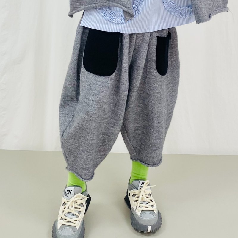 缩羊绒针织灰色长裤 / 裤子 童装 亲子装 - 童装裤 - 其他材质 灰色