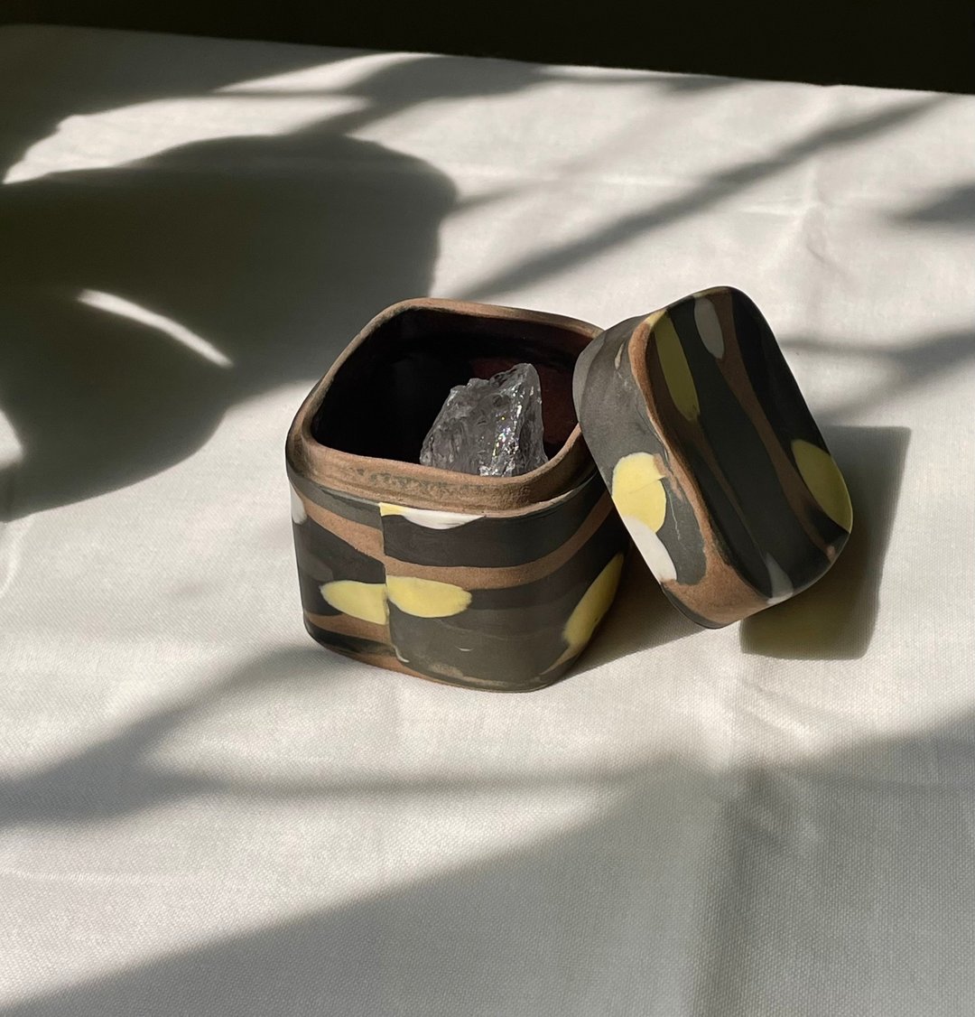 黑色立方绞胎盖罐 - 其他 - 瓷 