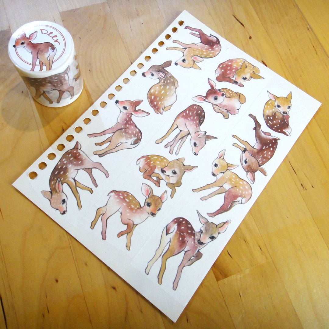 歪的工作室-鹿纸胶带Deer Masking tape - 纸胶带 - 纸 