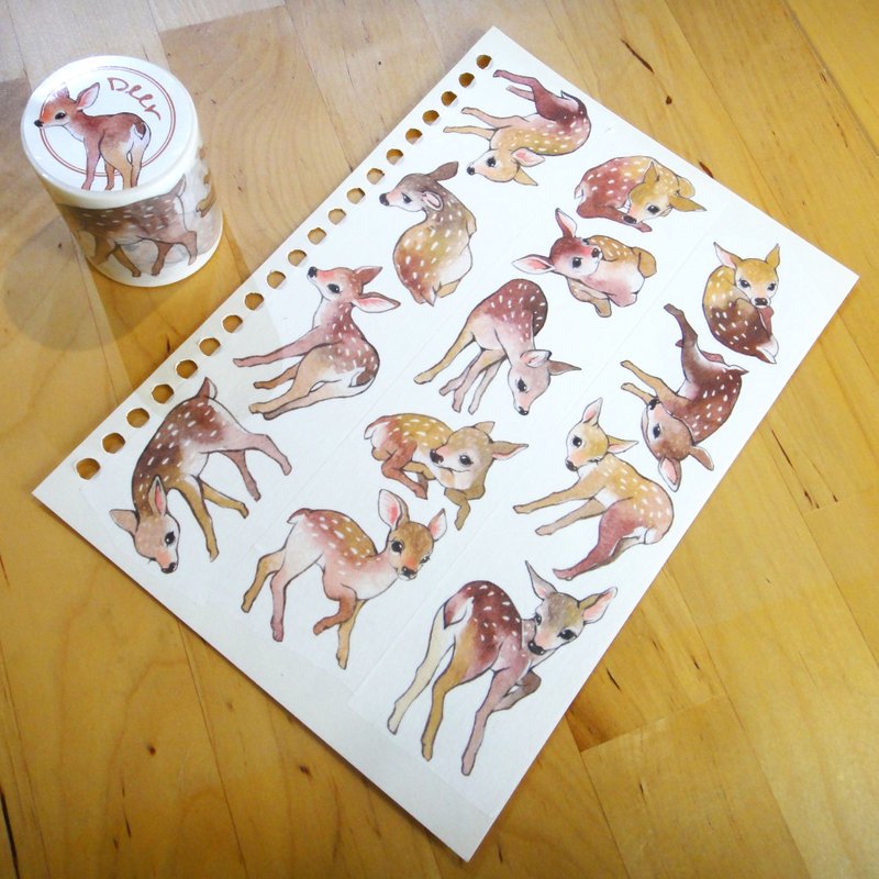 歪的工作室-鹿纸胶带Deer Masking tape - 纸胶带 - 纸 
