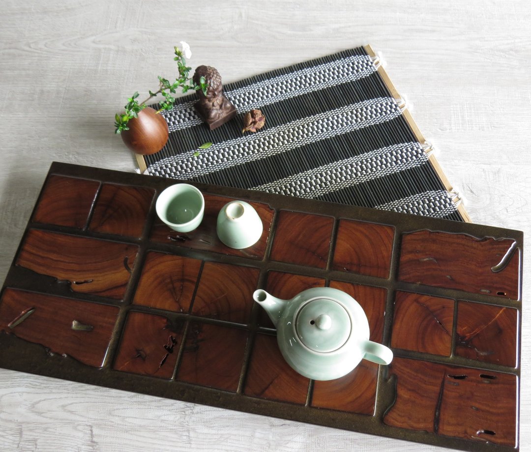 HO MOOD 解构系列—手作 原木仿石 茶盘 - 杯垫 - 木头 咖啡色