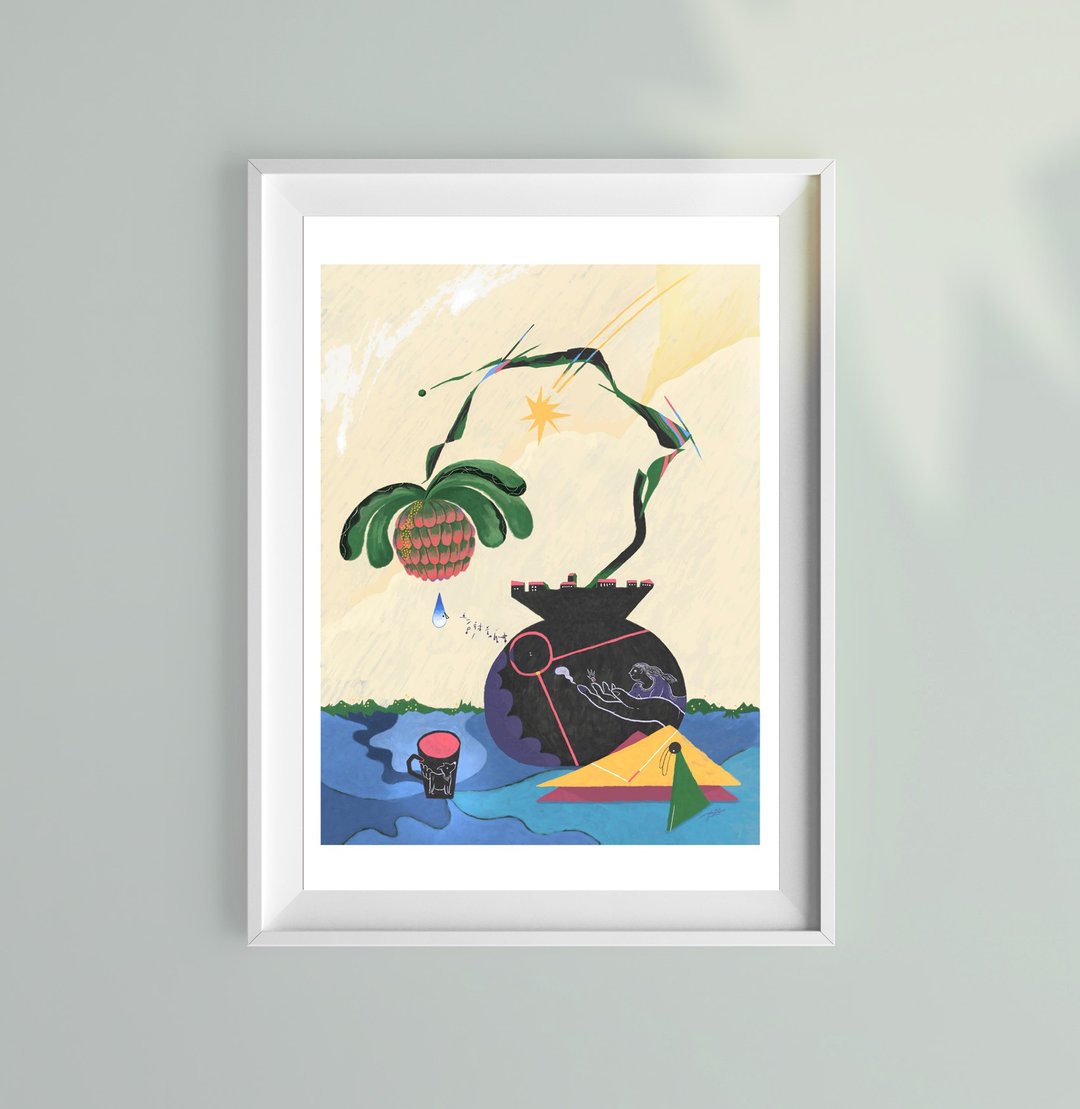 艹方作品  如果收获只是一滴眼泪  艺术微喷 复制画 咖啡厅布置 - 海报/装饰画/版画 - 纸 多色