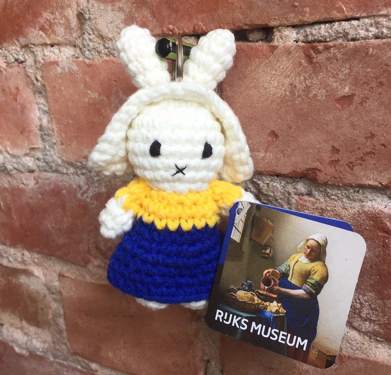 Just Dutch | Miffy 米飞兔 手工编织 牛奶妹 钥匙圈 吊饰 挂饰 - 钥匙链/钥匙包 - 棉．麻 蓝色