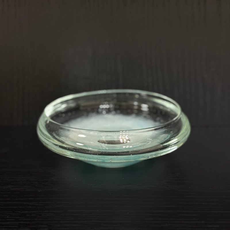 玻璃碗淡蓝漩涡薄缘 - 碗 - 玻璃 