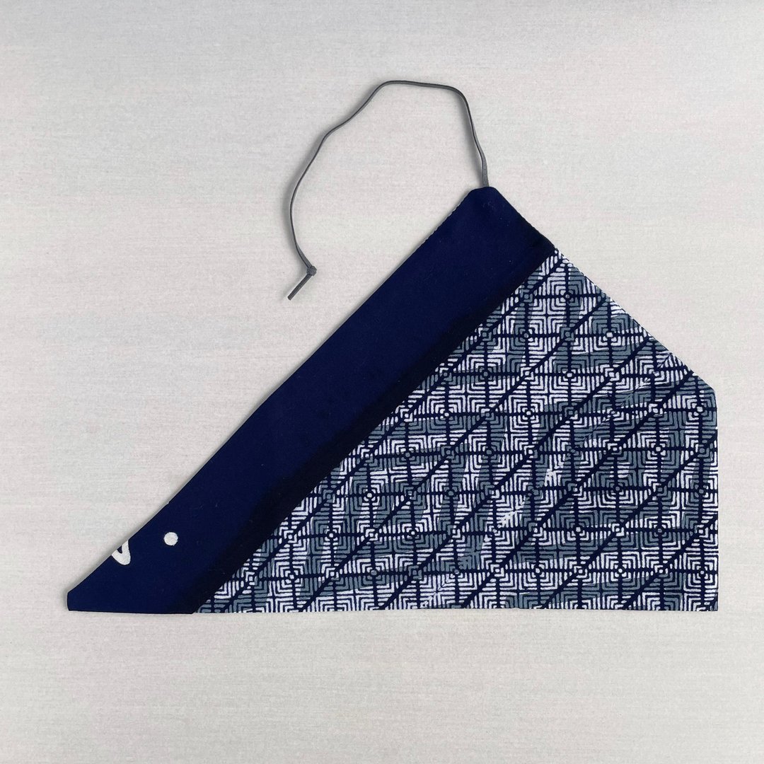 [1 件] 和服布料筷子袋/餐具架 -浴衣布料，菱形图案和浴衣布料，海军蓝，布边 - 餐刀/叉/匙组合 - 棉 蓝色