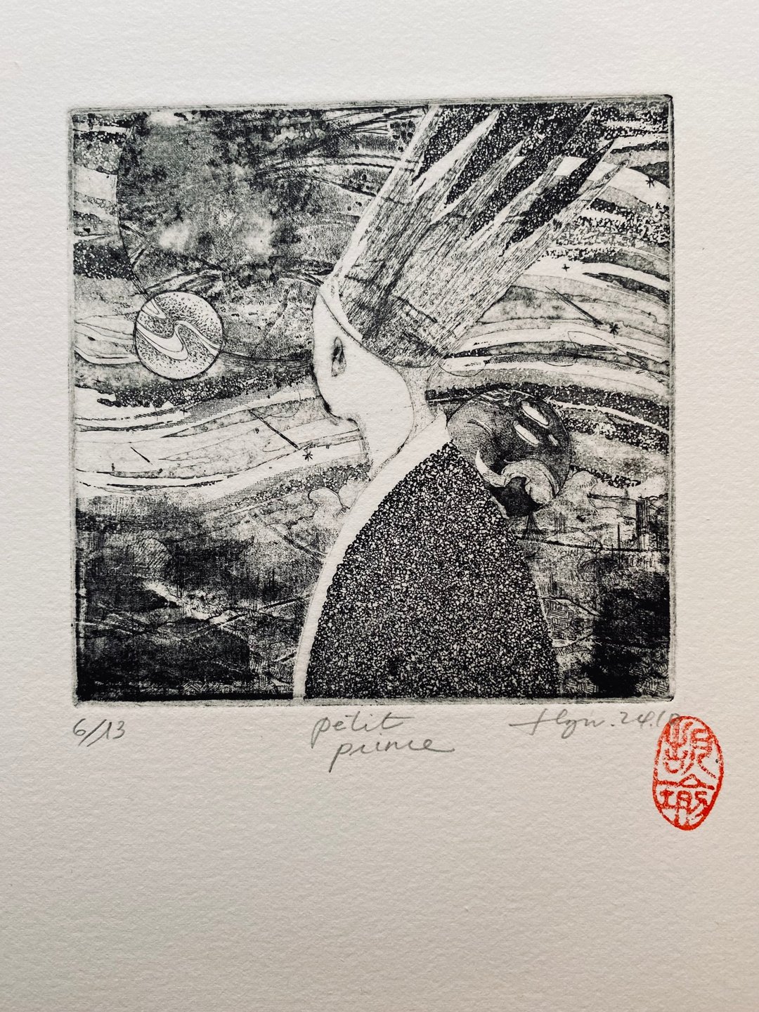 凹版限量版画 - Petit Prince - 海报/装饰画/版画 - 纸 灰色