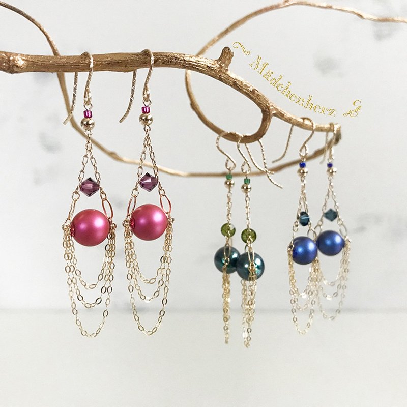 14KGF: Mädchenherz Earrings　-ピアス/イヤリング - 耳环/耳夹 - 水晶 多色