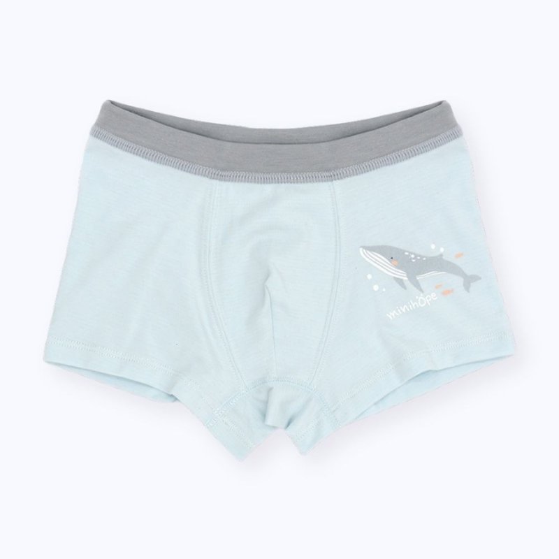 男童四角内裤-奋勇向上的蓝鲸 - 童装上衣 - 棉．麻 蓝色