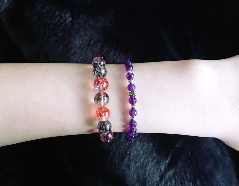 【神秘主义】紫水晶 玫瑰 纯银 手链 - 手链/手环 - 水晶 