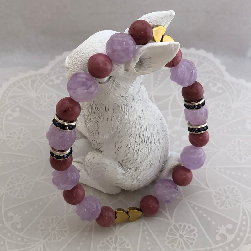 cute natural stone bracelet - 手链/手环 - 石头 紫色