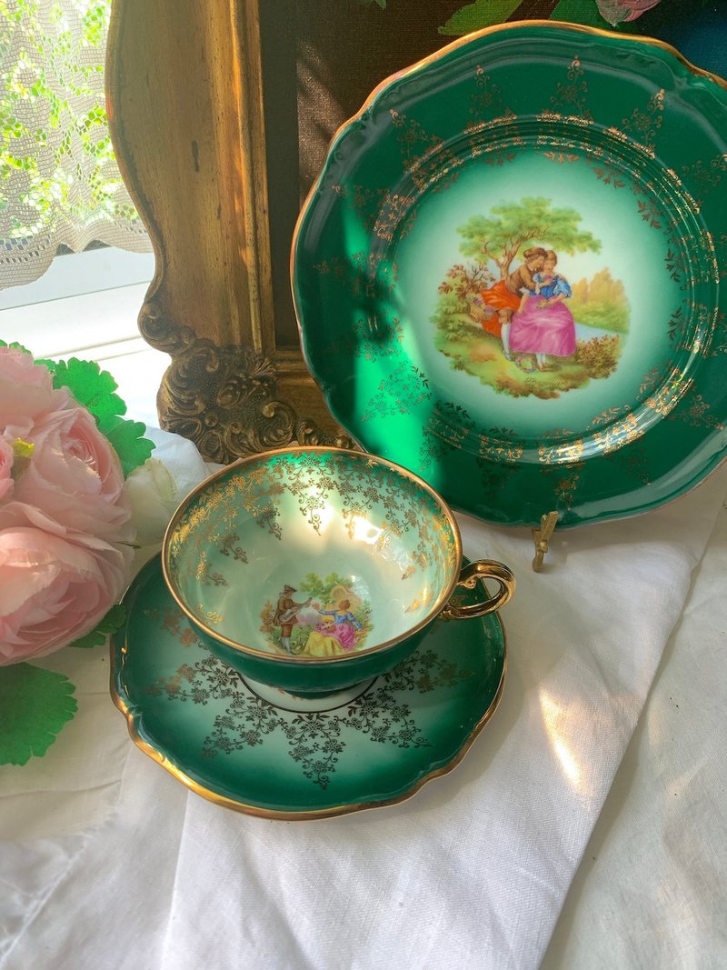 德国手绘谈情说爱古董花茶杯蛋糕盘指定买家下标 - 茶具/茶杯 - 瓷 