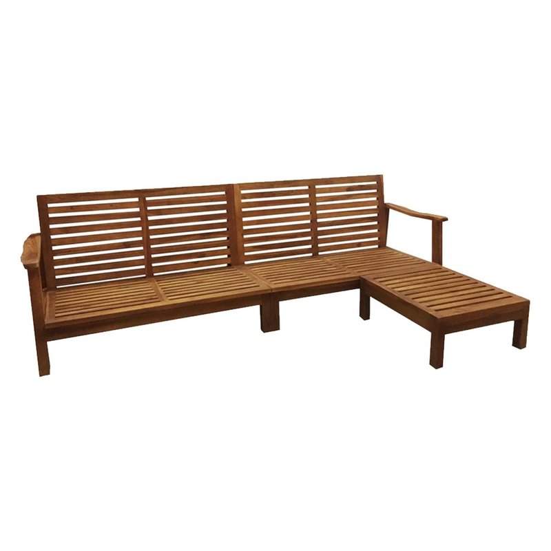 吉迪市柚木家具│L型沙發床 客廳組 腳椅 保固一年 KLI-05LS1 - 椅子/沙发 - 木头 咖啡色