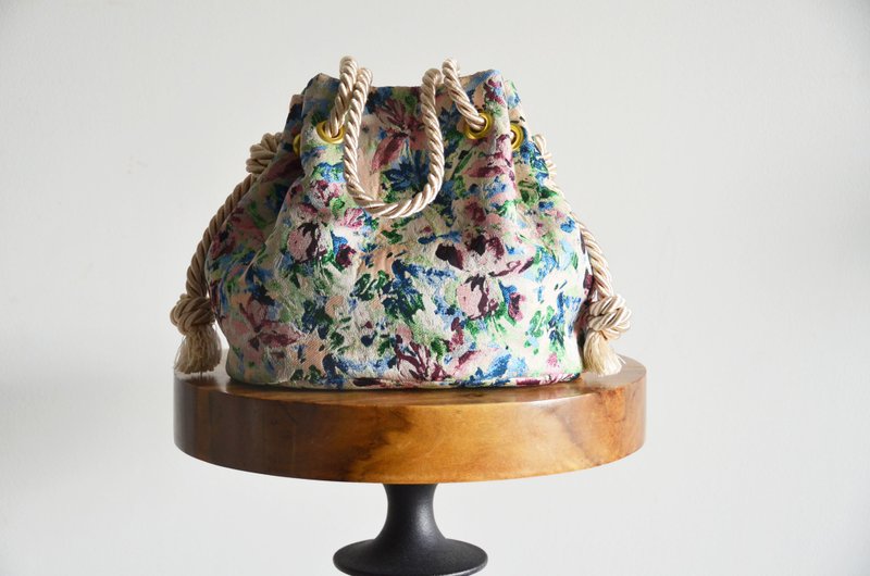 数量有限 意大利制造 2way植物高级提花编织海洋包 非常适合入学典礼和毕业典礼 - 手提包/手提袋 - 棉．麻 粉红色