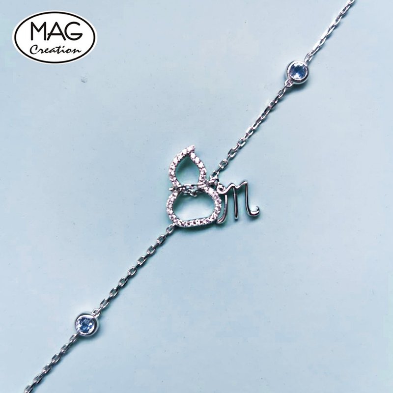 Blessing HULU | 18K 白金 天然海蓝宝 天然钻石 手链 - 手链/手环 - 贵金属 