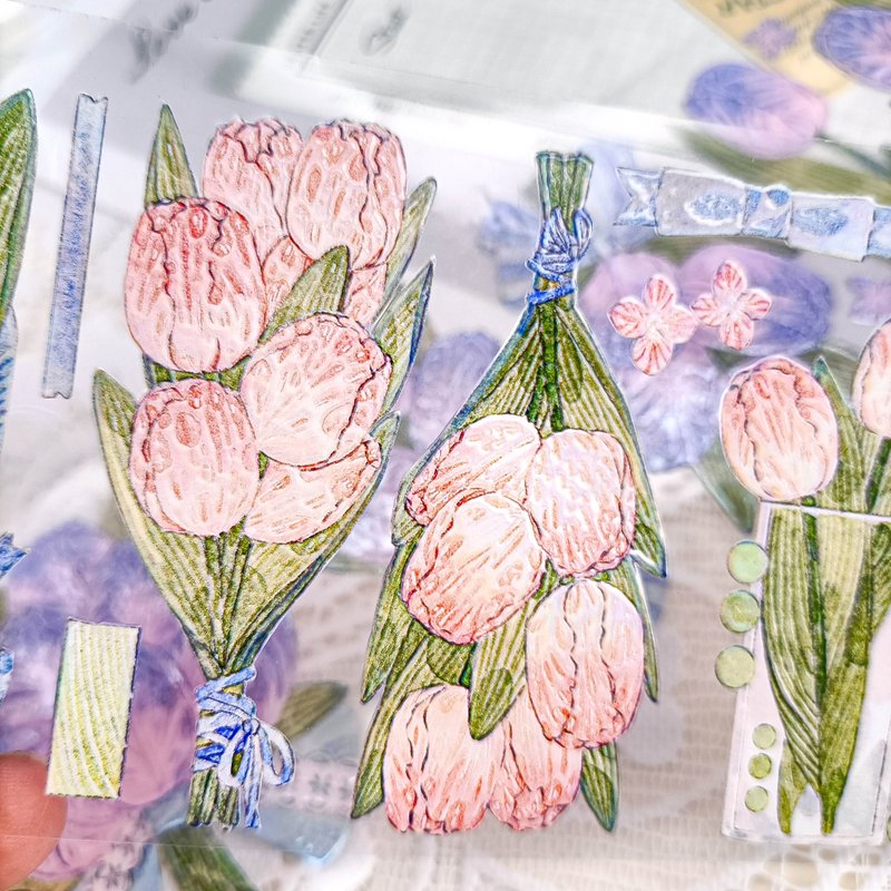 MS027_魔幻鬱金香/ 裝飾膠帶 - 纸胶带 - 塑料 多色