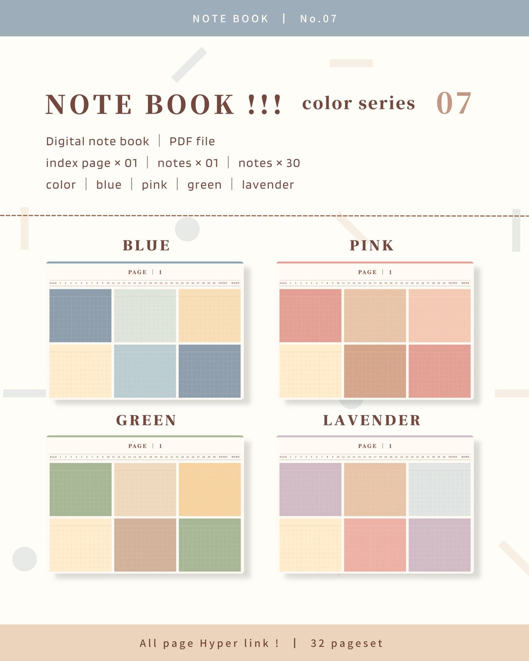 [NOTE BOOK / No.7 / Horizontal] Digital Notebook / Template - 其他数码商品 - 其他材质 