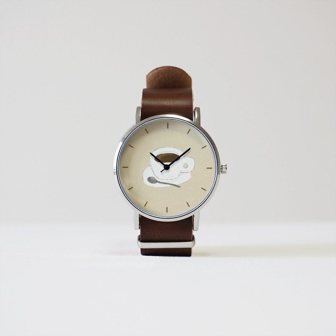 Coffee watch - 女表 - 其他金属 咖啡色