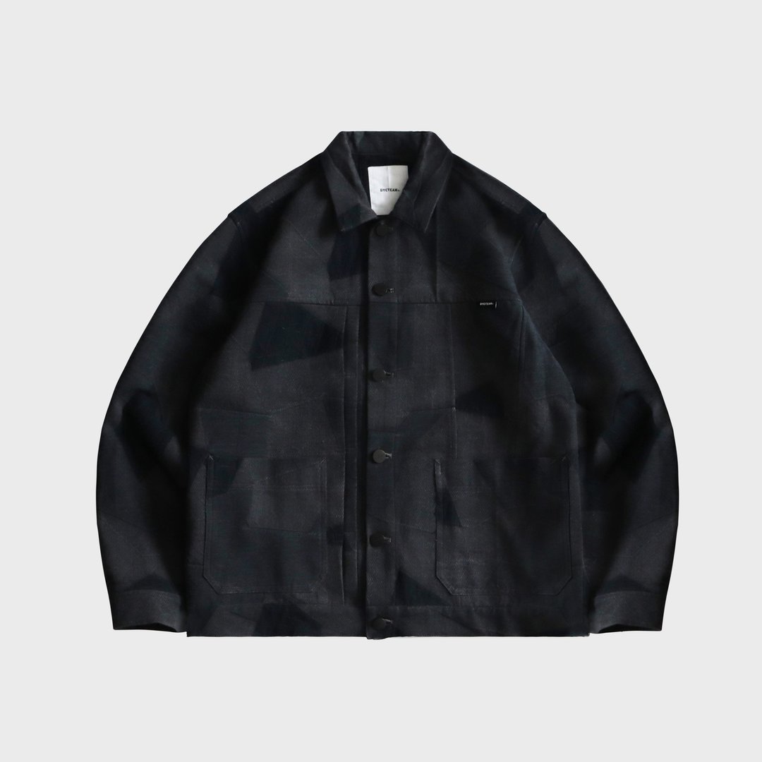 DYCTEAM - ice block pattern denim jacket - 男装外套 - 其他材质 黑色