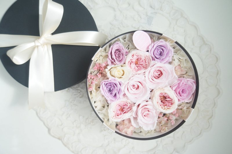 情人节限定  甜美粉色玫瑰花盒 - 植栽/盆栽 - 植物．花 粉红色