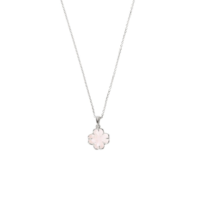 迷你镂空幸运草项链-骨灰毛发琉璃纪念 - 项链 - 贵金属 金色